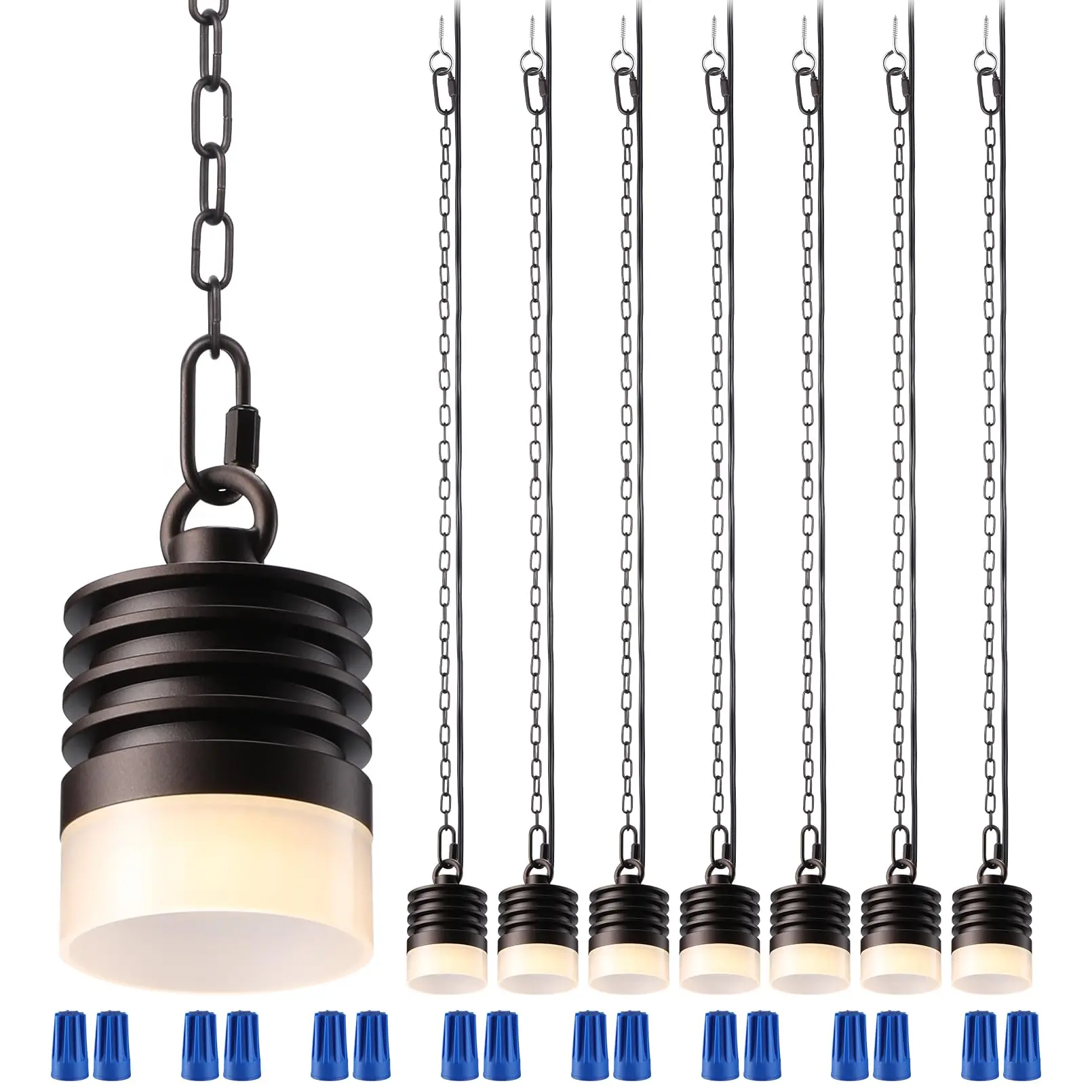 8-Pack Low age Hanging Lights, 12V, 2700K, Oil Rubbed Bronze