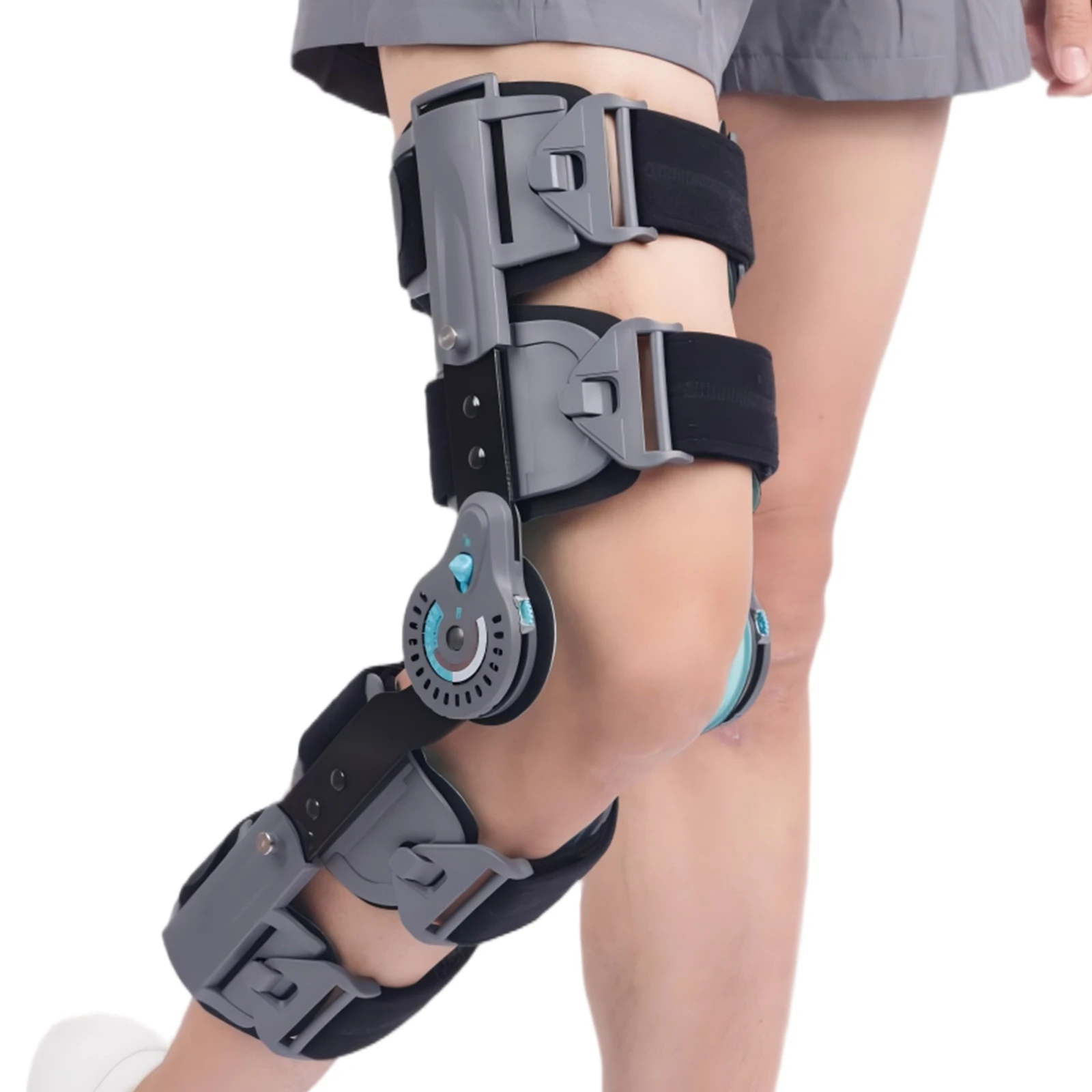 

Adjustable Support for ACL/PCL/MCL Injury & Post-Op Recovery - Men & Women Left/Right Leg Stabilizer with Locking Dial