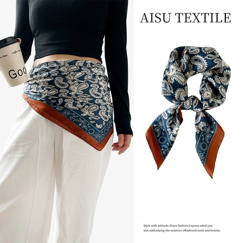 

Retro Paisley Pattern Waist Wrap Scarf Women Loose Sash Belt Layering Premium Soft Sheer Adjustable Breathable Daily Accessories