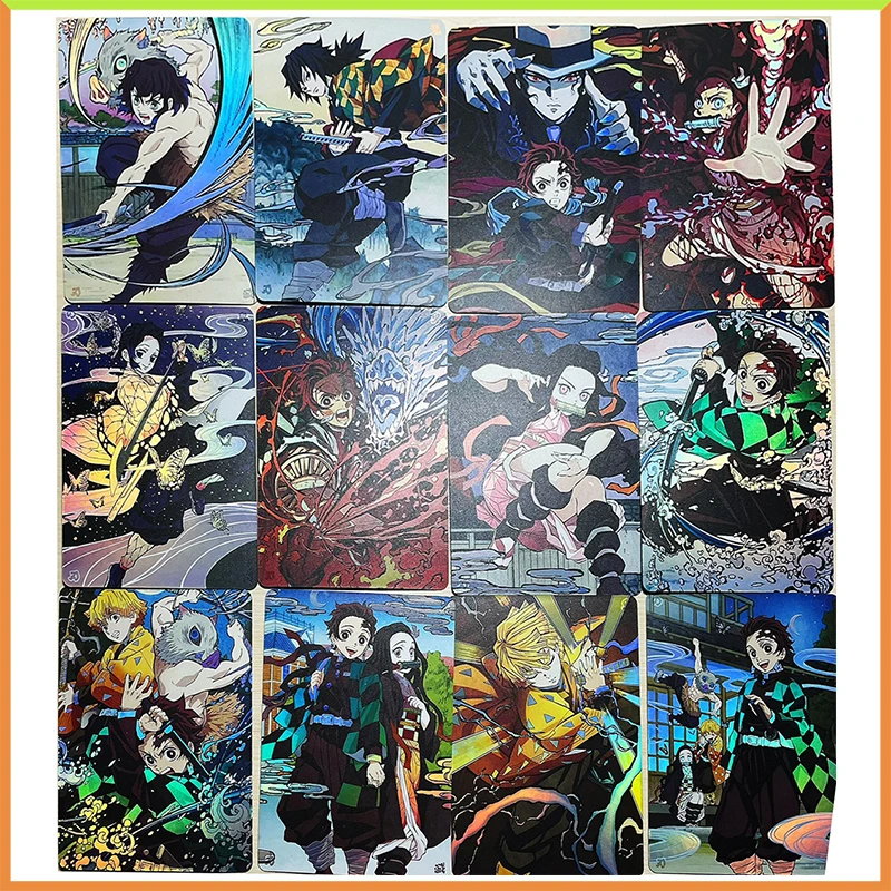 

Anime Demon Slayer DIY ACG Laser Refractive Game Flashcards Tomioka Giyuu Nezuko Toys for boys Collectible Cards Birthday Gifts