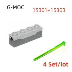 G-MOC 4 Set/lot Buildings Blocks 15301 + 15303 Shooter Dart Weapon Parts Launcher+Bullets Assembles DIY Bricks Kids Toys