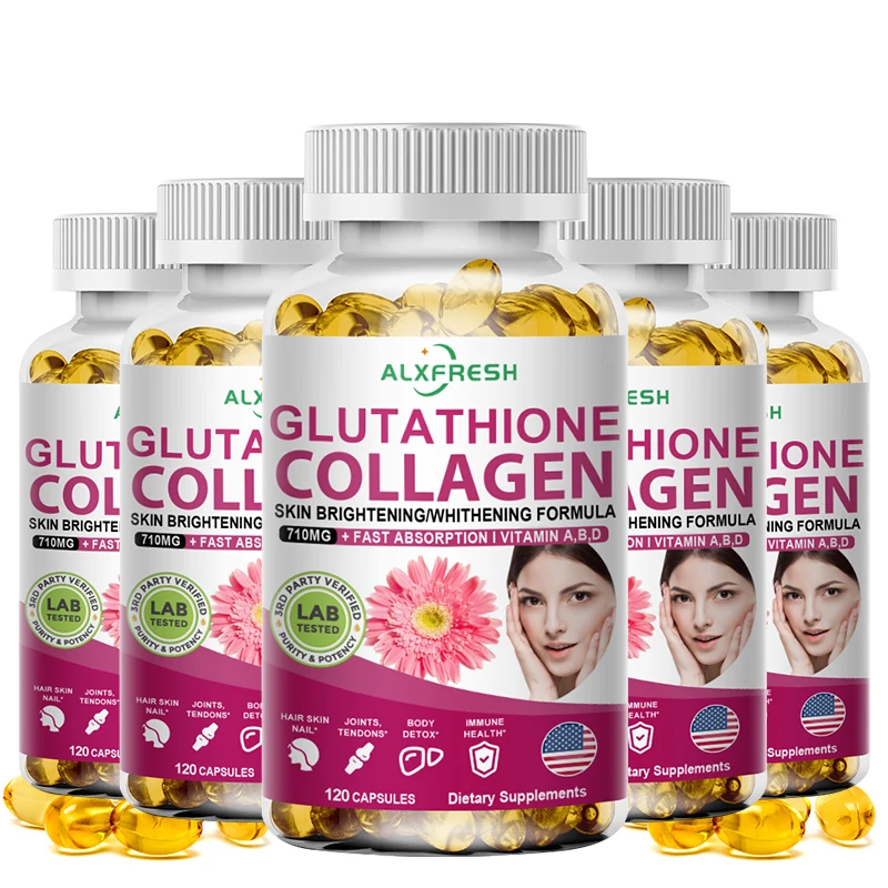 Alexfresh Gehydrolyseerd Collageen Glutathion Biotine Capsules Met Vitamines | Non-Gmo Veganistisch Glutenvrij | Voedingssupplement