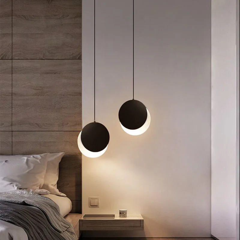 Bedroom nightstand mini chandelier, modern, minimalist, creative personalized light, restaurant and bar single-head chandelier