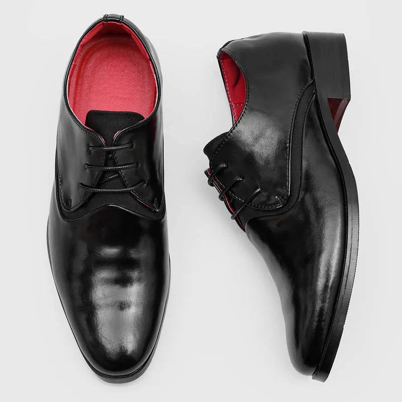 High end men's mirrored Oxford shoes with red lining for business, formal, commuting, weddings, banquets, and trendy shoes