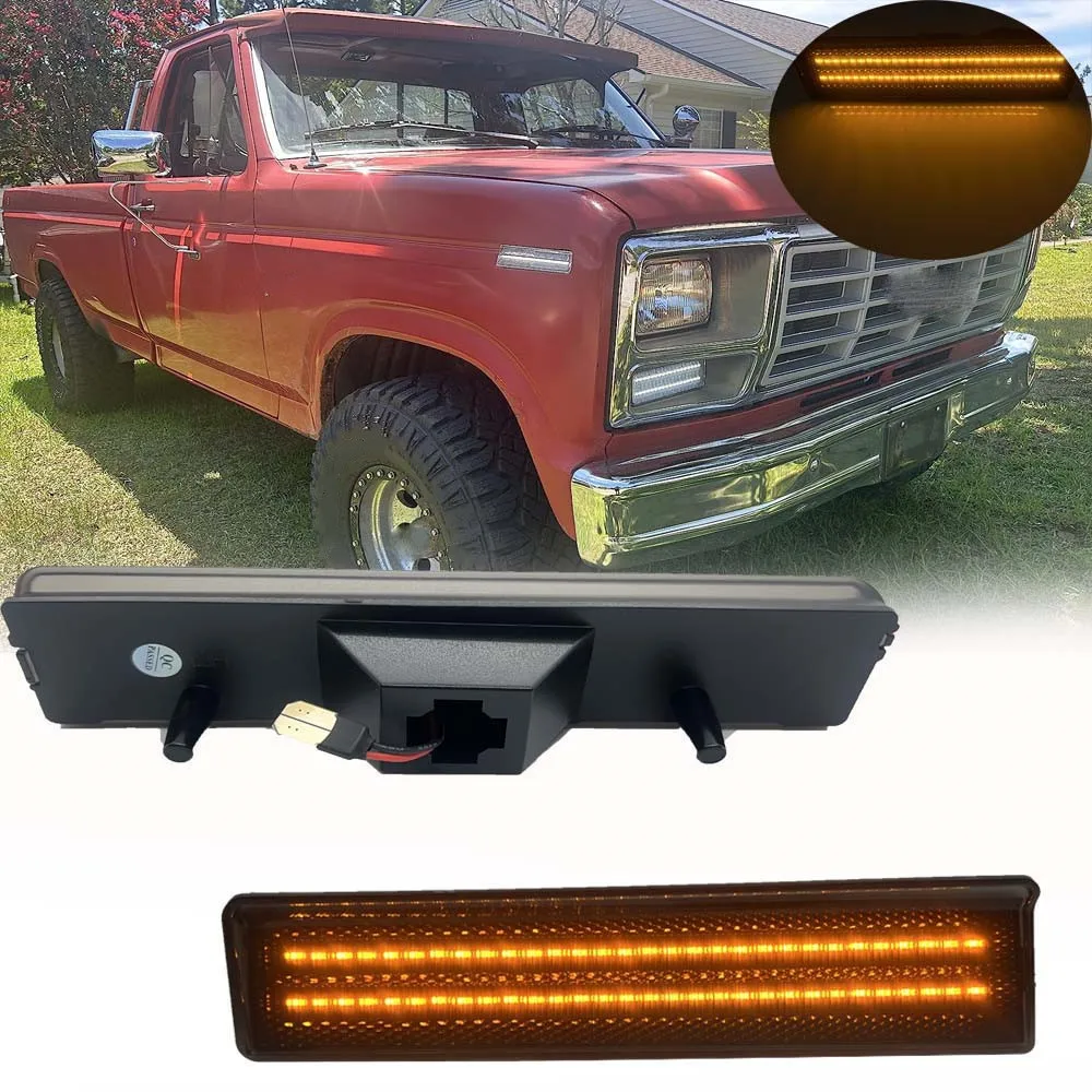 Luz LED de Marcador Lateral para Ford BRONCO F-100 F-150 F-250 F-350 1980 1981-1986, Luz de Esquina Delantera para Parachoques de Ford Bronco