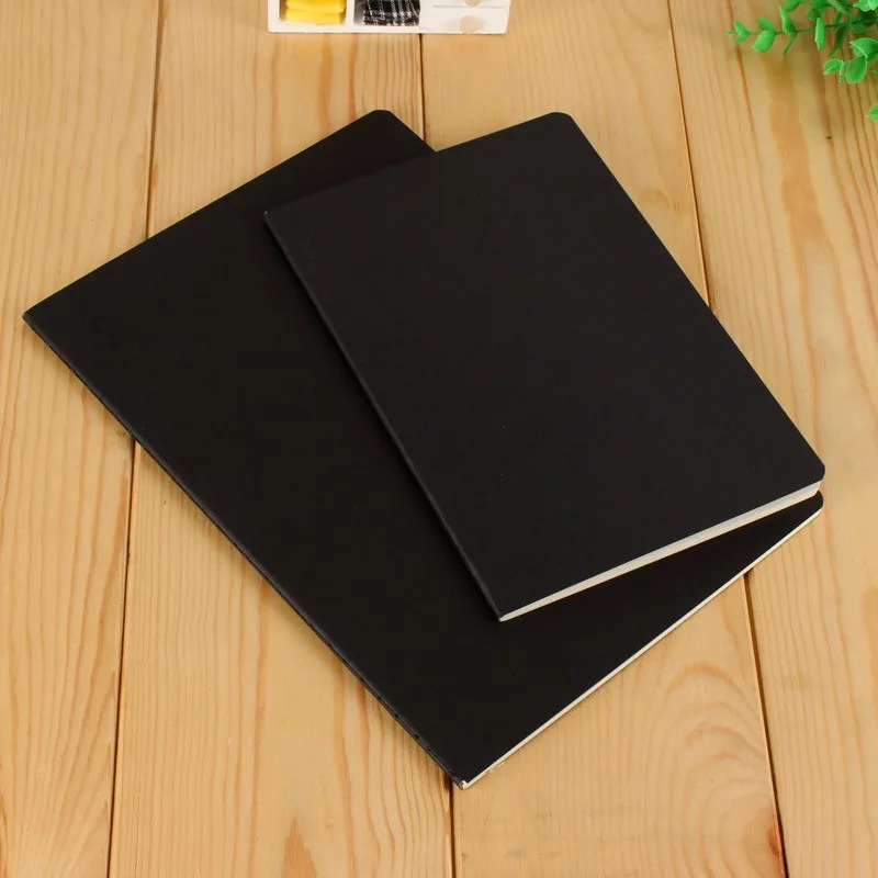 A6 Retro Blank Paper Notebook Diary Blank Sketchbook per Graffiti Painting Drawing Black Cover 88 pagine Office School Stationery