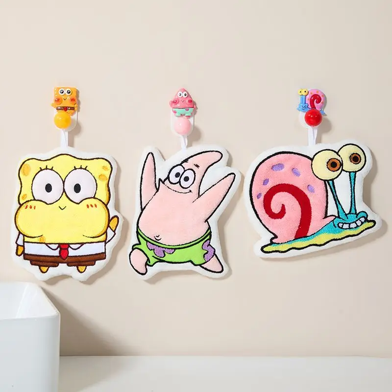 

SpongeBob kitchen Hand Towel SquarePants Patrick Star Portable Soft Absorbent Towel Children's Handkerchief Anime periphery