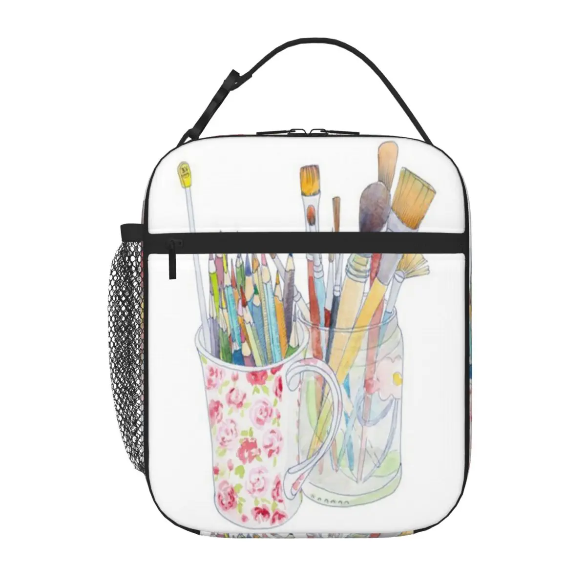 Bestselling Art Tools Pencils And Brushes Animal Print Snack Bag Workplace Meal Thermal Tote