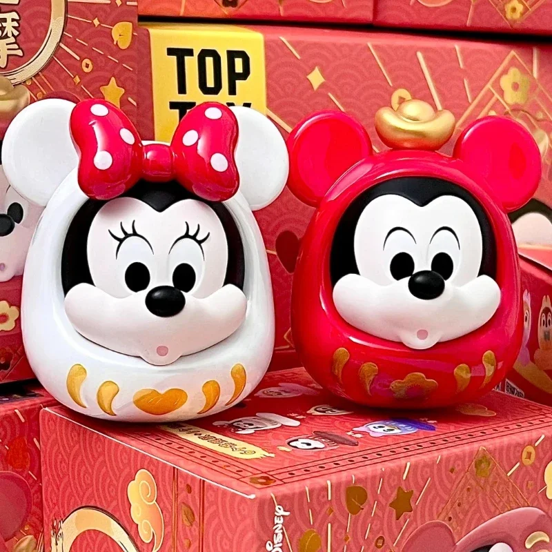 Disney Mickey Mouse seri Dharma keluarga kotak buta ornamen Desktop souvenir dekorasi hadiah ulang tahun anak Model Anime