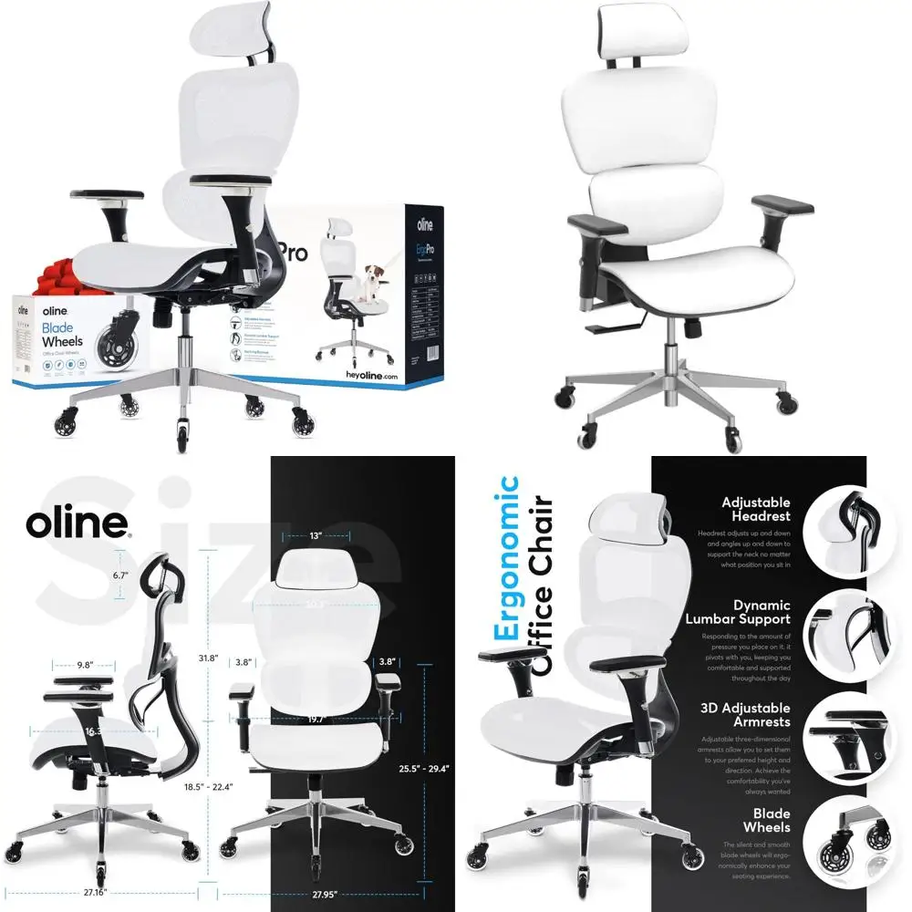 

Ergonomic Mesh Gaming Chair with Adjustable Armrests, 3D Lumbar Support, and Blade Wheels