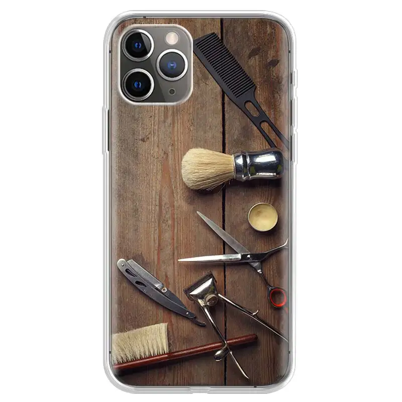 Hair Stylist Scissors Brush switch Phone Case For iPhone 17 Air 11 13 Mini 14 15 Plus 16 12 Pro Max 16E SE 7 8 Pattern Soft TPU