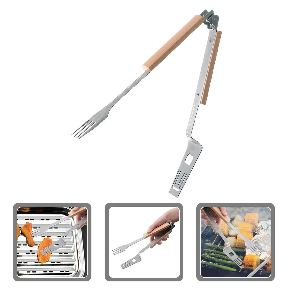

Stainless Steel Cooking Clamps Barbecue Kitchen Tong Grill Utensils Steak Grilling