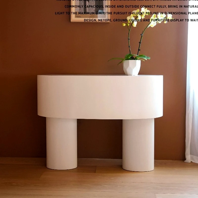 Nordic minimalist entry hall, hall table, artistic and creative hall table