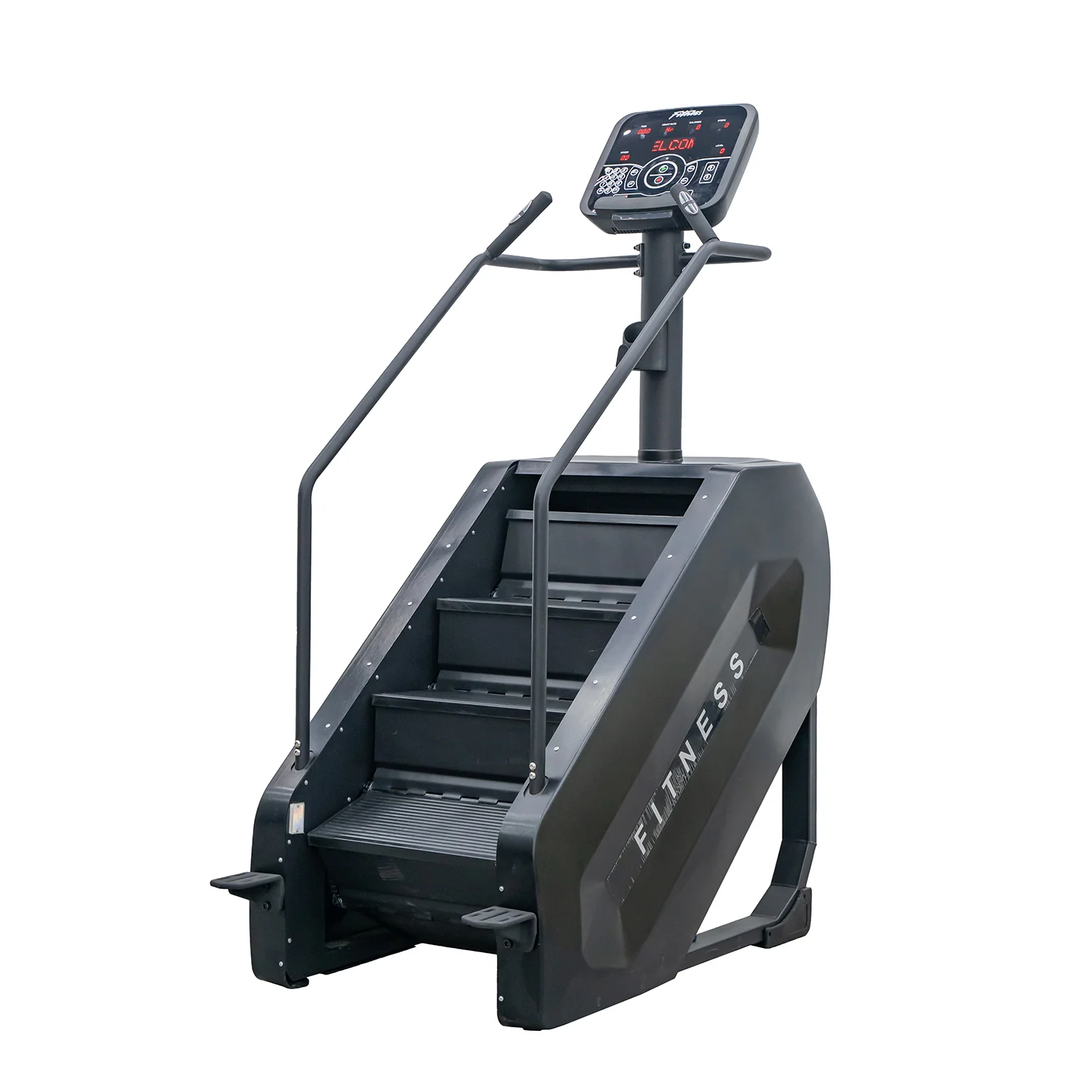 Commercial Stair Master Machine Adjustable Speeds Low-Impact Cardio Strength Trainer LED Display Steel Electric Stair Climber