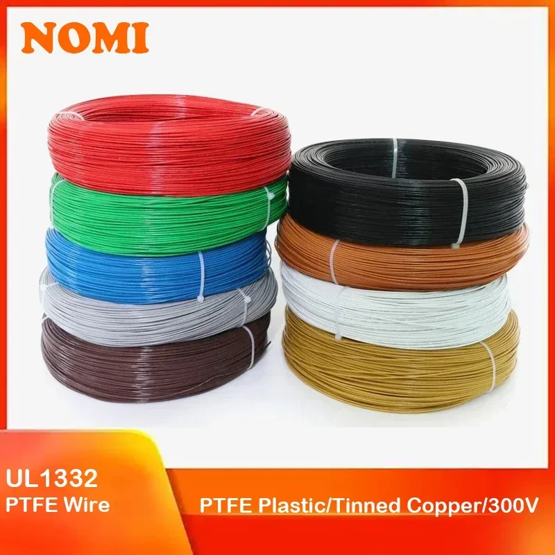 2/5/10M UL1332 PTFE Wire FEP Plastic Insulated High Temperature Electron Cable 28/26/24/22/20/18/16/14/12/10AWG For 3D Printer