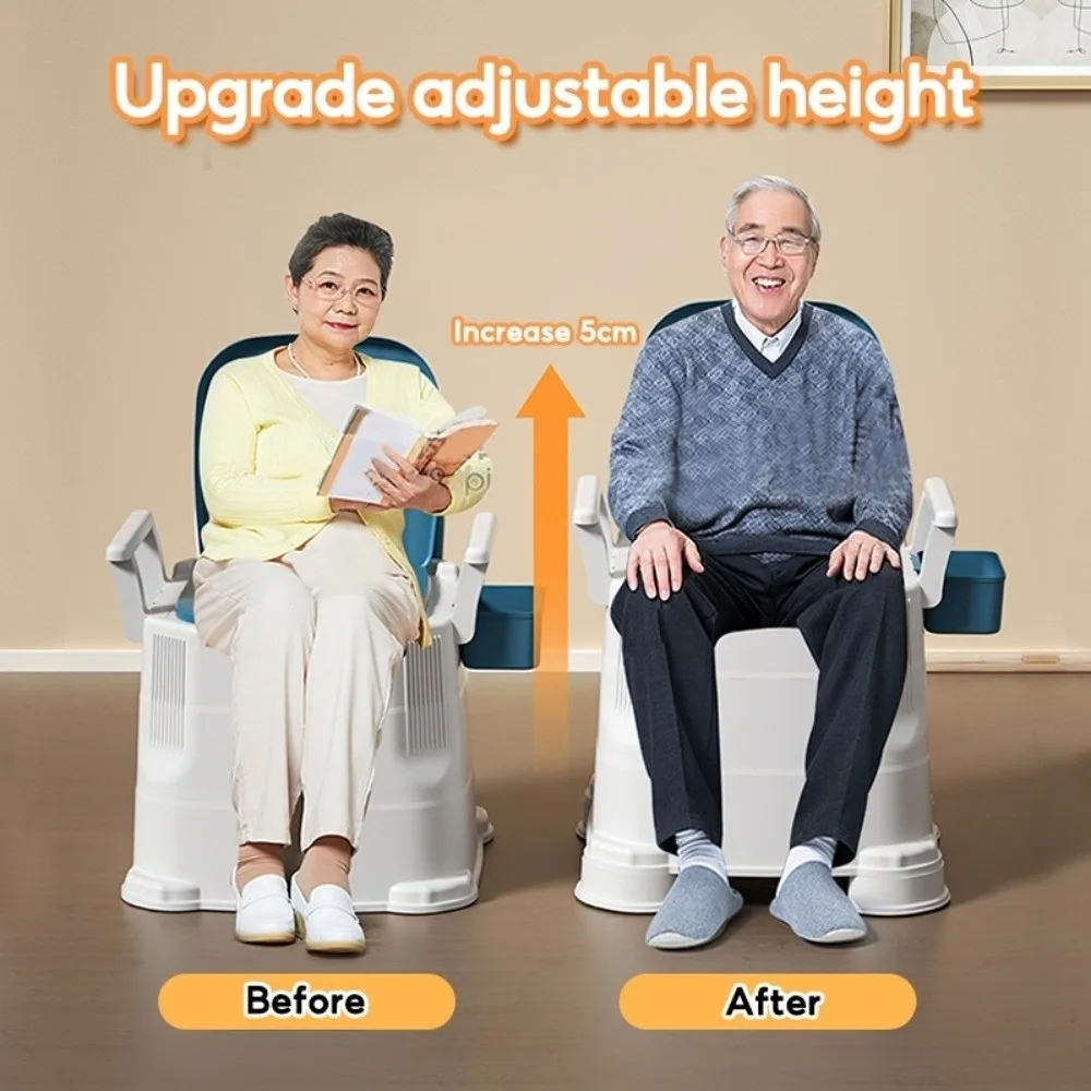 Toilettes mobiles portables confortables, cuvette de toilette antidérapante, chaise de toilette en plastique pour femmes enceintes âgées