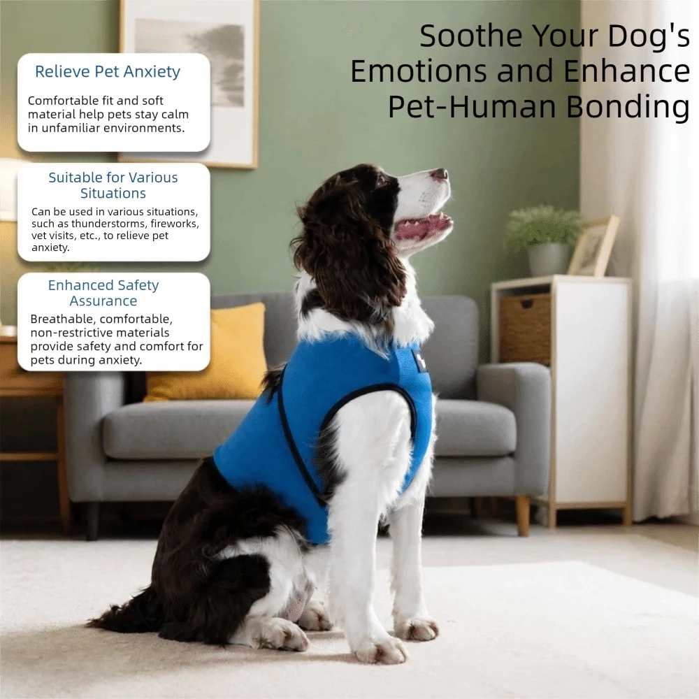 Practical Breathable Dog Calming Vest Adjustable Soft Dog Soothing Clothes Comfortable Pet Anti-Frightening Vest Travel