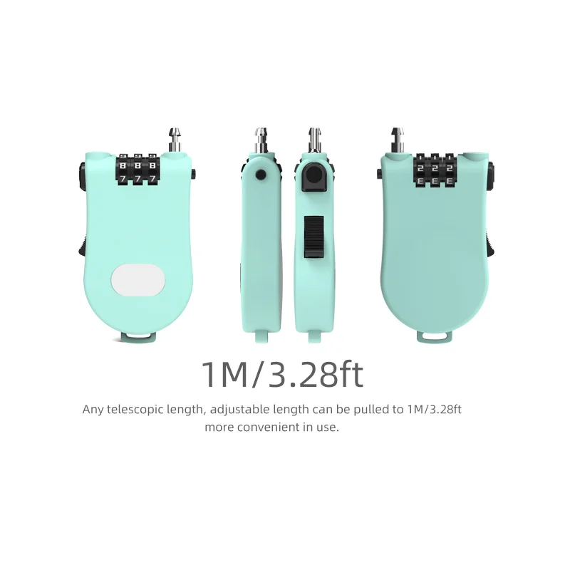 Telescopic wire rope combination password lock home locker safety lock outdoor insurance bicycle helmet anti-theft lock