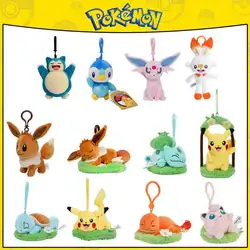 Genuine Original Pokemon Jigglypuff Quaxly Mew Stuff Plush Toy Keychain Keyring Animal Kawaii Pendant Doll Birthday Gift For Kid