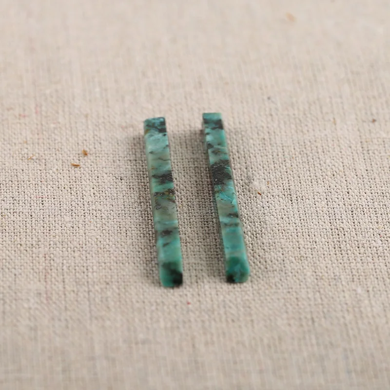 B&F Long strip Chrysocolla Earring Beads, Handmade Natural stones beads, Polished Stones for jewelry Making Supplies
