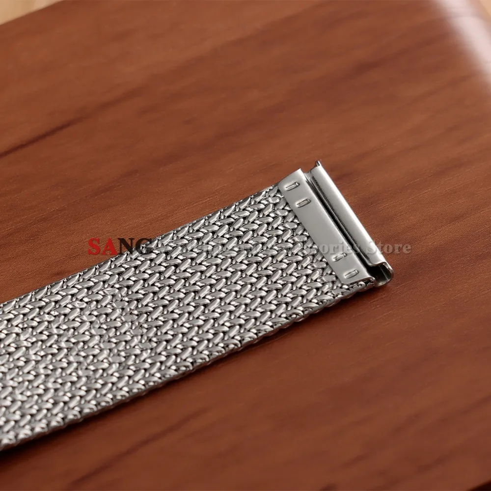 16mm 18mm 20mm Faltschnallen-Mesh-Uhrenarmband Edelstahl-Uhrenarmbänder Smartwatch Modisches Armband Metall Wasserdichtes Handgelenkband – Detail 12