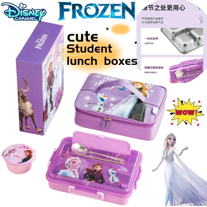 

Disney Frozen Эльза Анна аниме мультфильм модный портативный креативный разделенный термобокс для завтрака для учащихся начальной школы