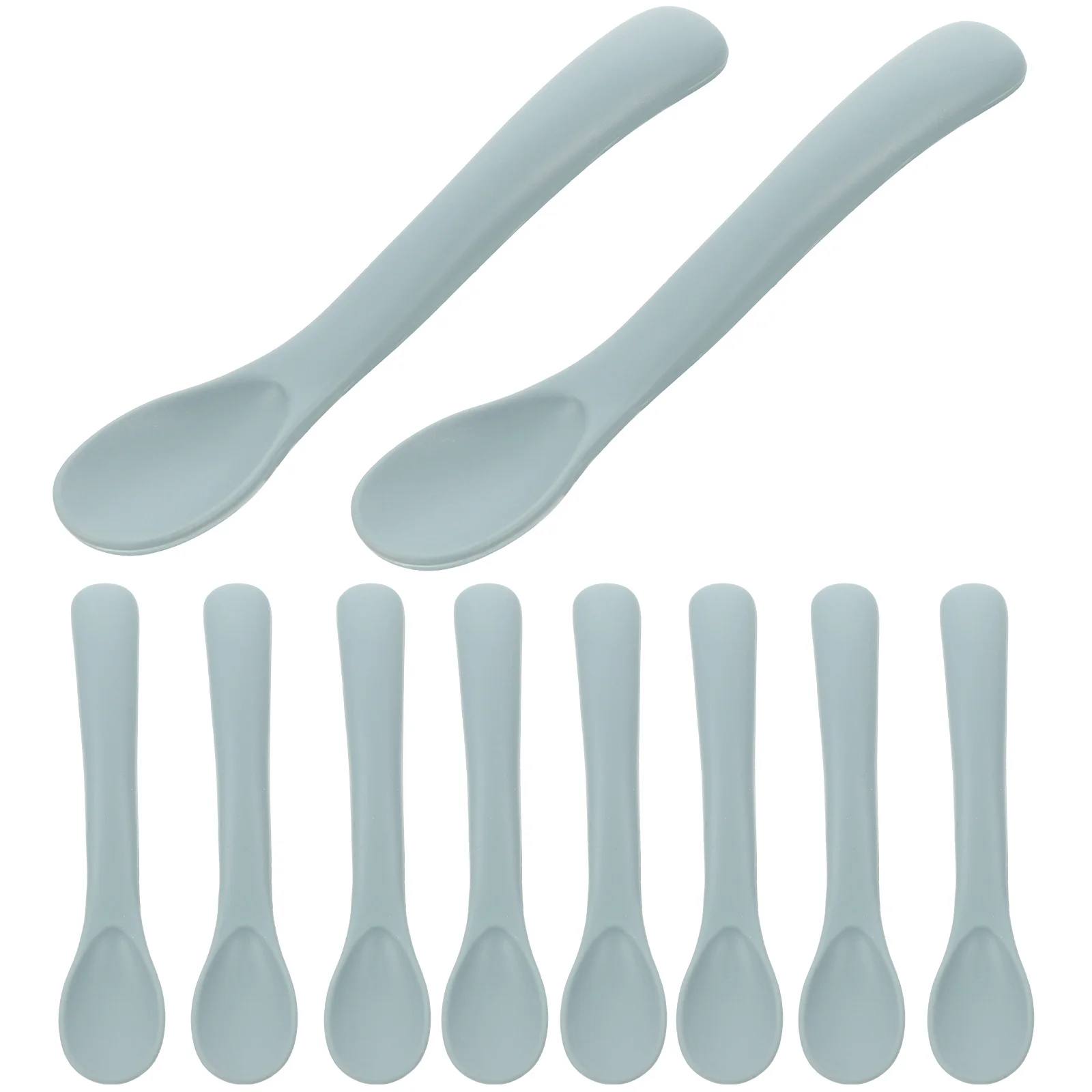 

10 шт. силиконовые ложки для кормления малышей, мягкие тренировочные ложки для кормления детей, посуда для детского питания, прочная, гибкая