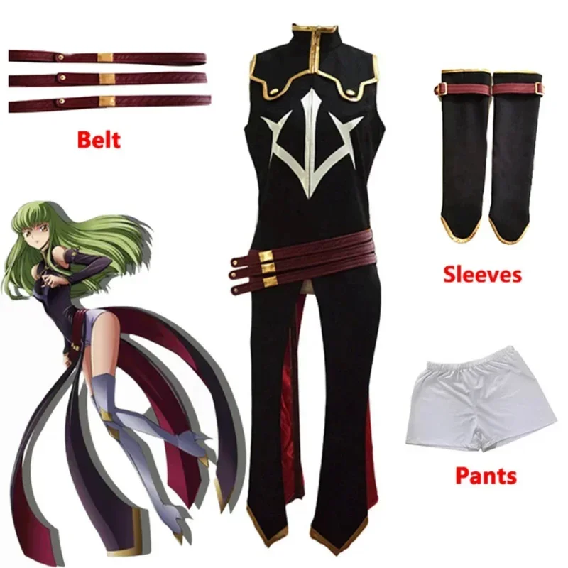 Anime Code Geass Queen CC Cosplay Costume Halloween Carnival Witch Black Uniforms Women Battle Suit Stocks Full Set Custom Made