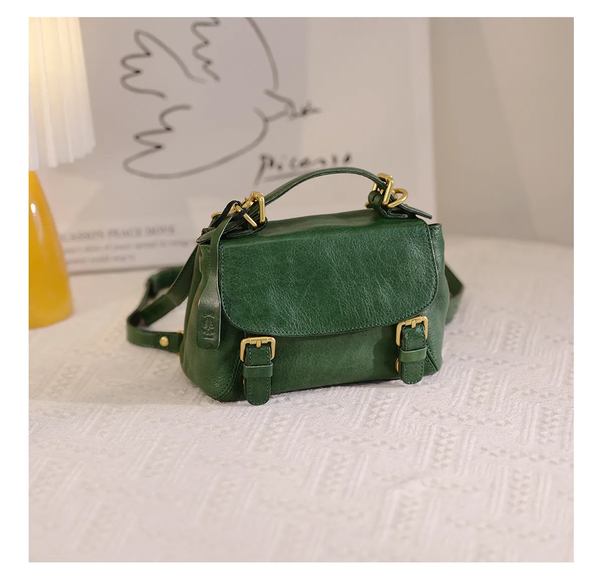 PNDME Mode Vintage handgefertigte Damen-Umhängetasche aus echtem Leder, multifunktionale Outdoor-Reisetasche, Rucksack aus Kuhleder – Detail 15