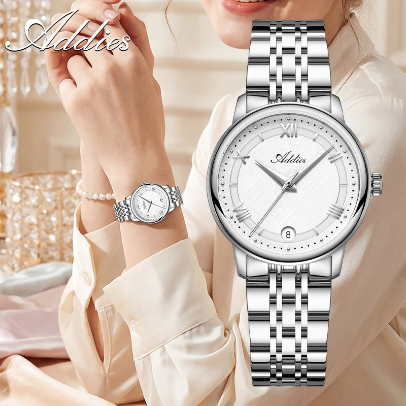 Addies New Luxury Women's Watches 31mm Sapphire Crystal 50m Waterproof 316L Stainless Steel Business Quartz Wristwatch For Woman view 6
