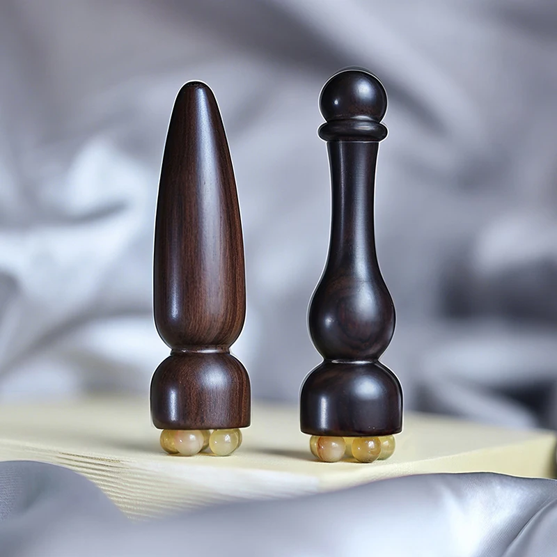 خشب الصندل عصا تدليك العين خمسة الخرز لوتس البذور أدوات تدليك الوجه غوا شا الوجه العناية بالبشرة مدلك تقليل الانتفاخ #5