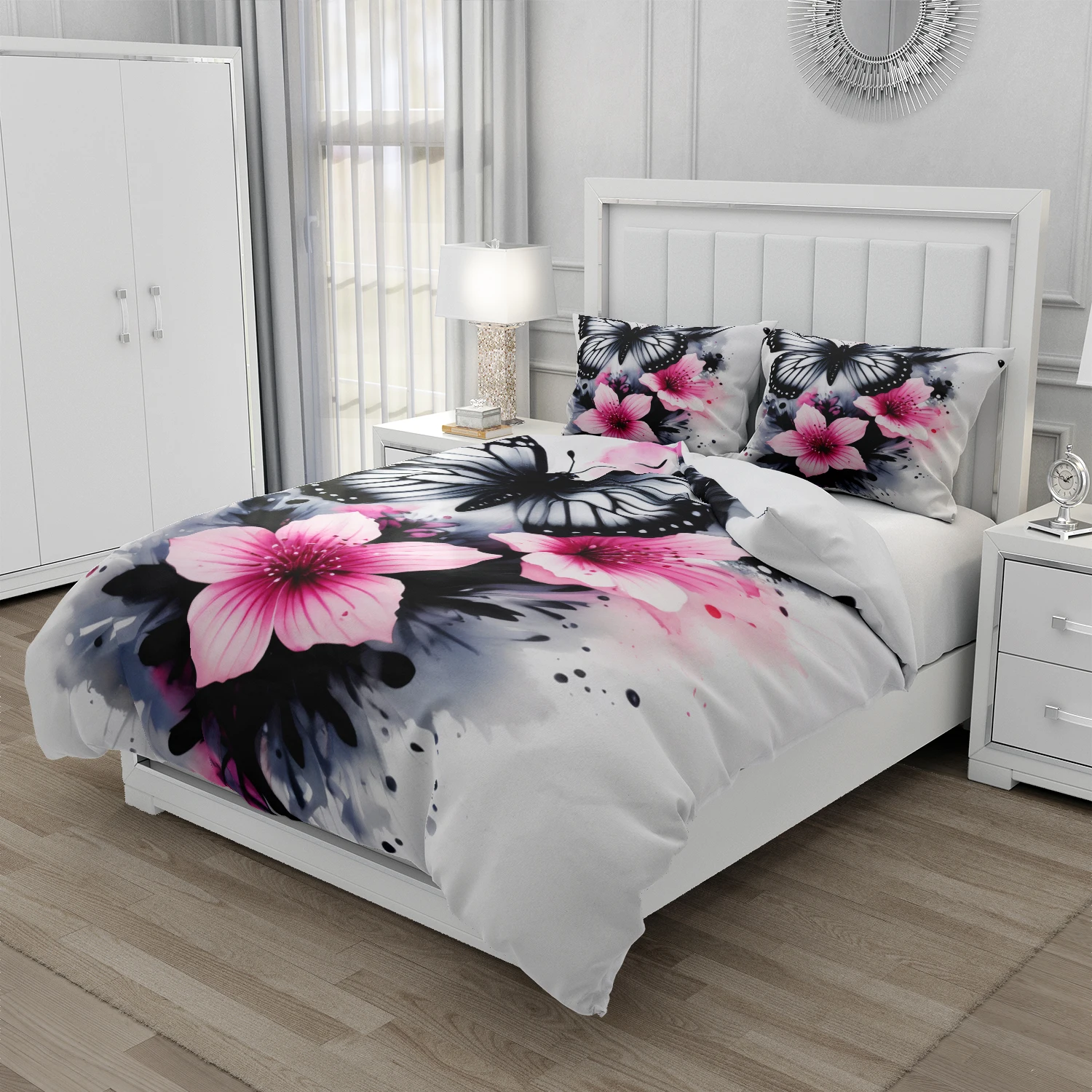 Set Seprai Kupu-kupu Putih dan - Home Textiles Europe ulasan dan harga