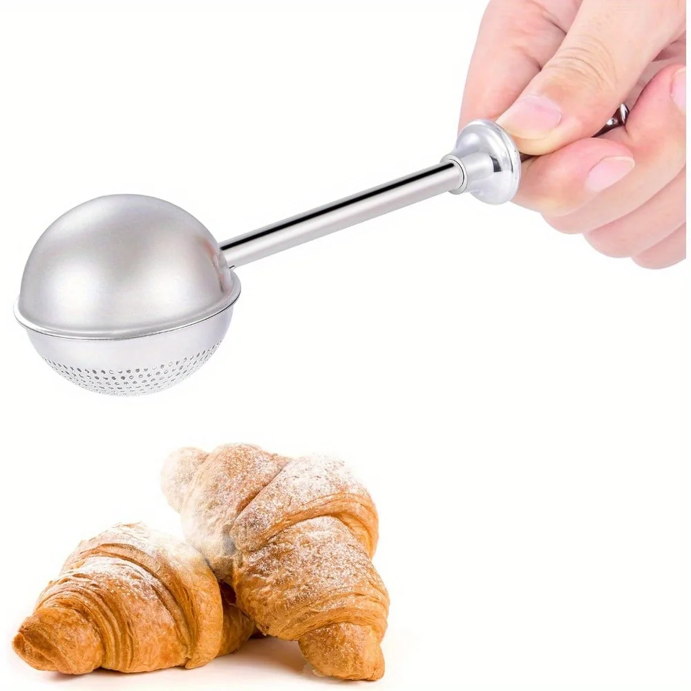 Flour Sifter, Stainless Steel Flour Sifter for Baking, Great Flour Sieve Bakers Dusting Wand for Quick Sifting Cakes and Spices