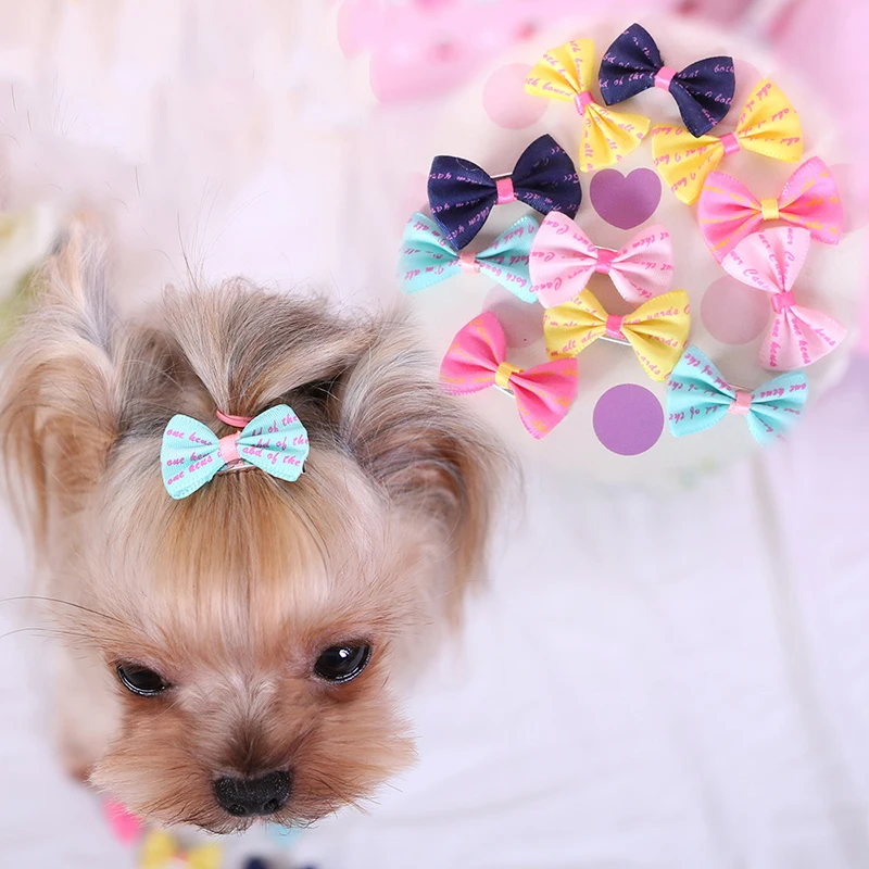 5pcs Dog Bow Multiple Grooming Bows Hair Clip for Puppy Small Dogs Pet Grooming Accessories Puppy Supplies Pet Supplies