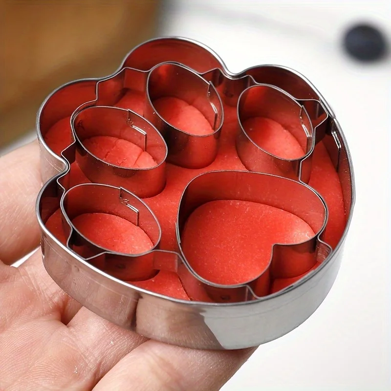 Stainless Steel Dog Paw Cookie Cutters, Candy, Jelly, Ice Cubes, Pastries, Cakes - DIY Baking Tool, Kitchen Accessory