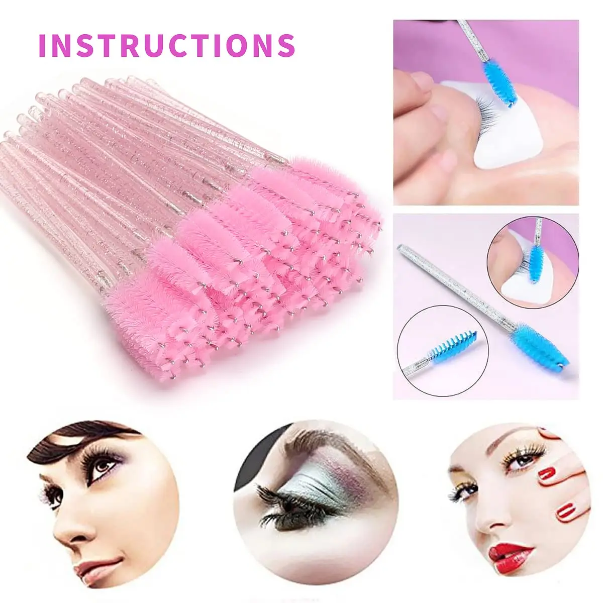 Set di pennelli per labbra usa e getta da 200 pezzi/spazzole per ciglia/mini set di strumenti per trucco con pennelli flessibili