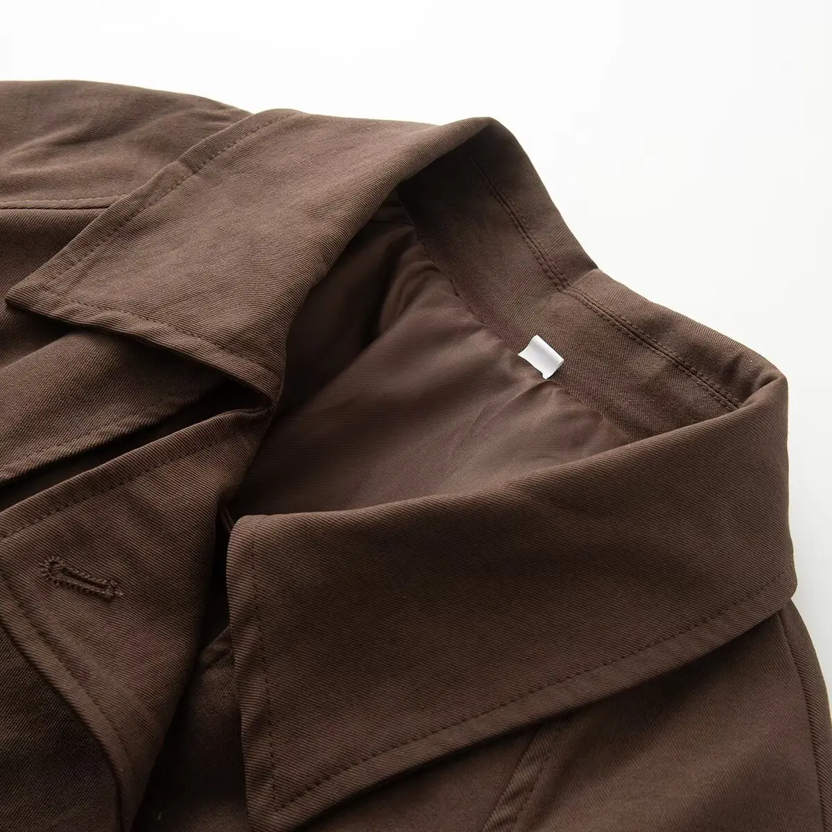 KASLEAD New Fashionable Short Casual Puffy Effect Windbreaker Women's Street Style Polyester Fiber Long Sleeve Button Coat
