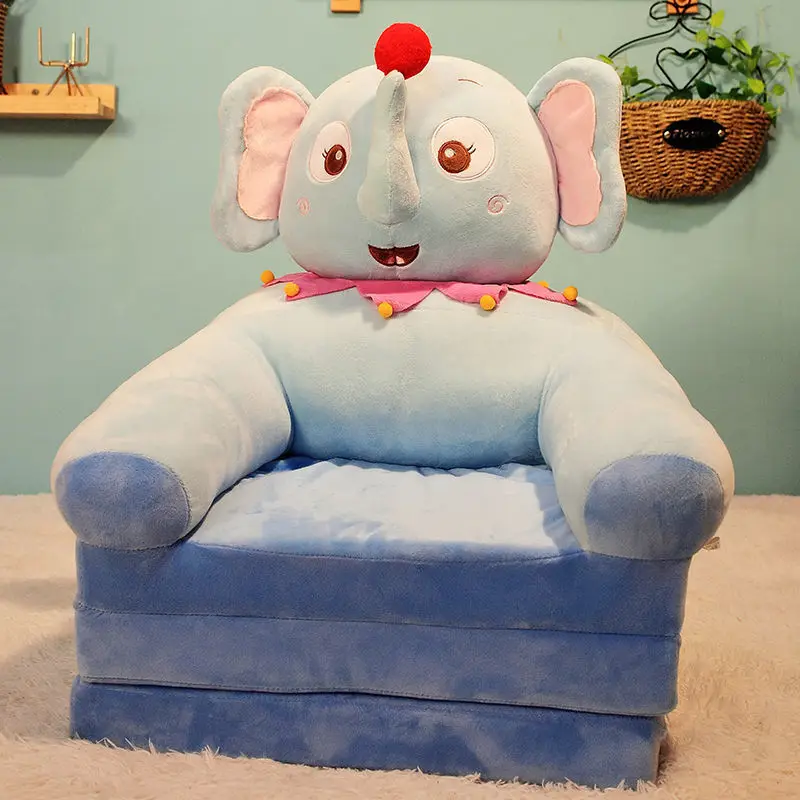 Children\'s Elephant Sofa Cute Cartoon Seat Kids Couch Lazy Sofa Children\'s Furniture Lamb Velvet Seat Baby Mini Leisure Chair