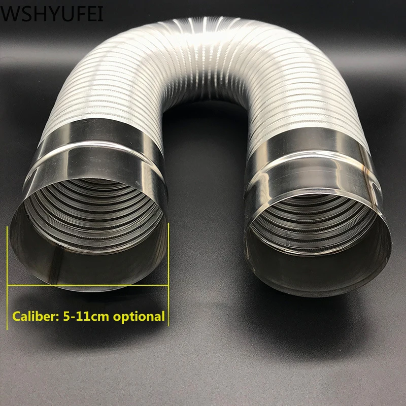 aluminum Fireproof gas water heater stainless steel 60-150mm strong universal exhaust Car intake  pipe extension tube length