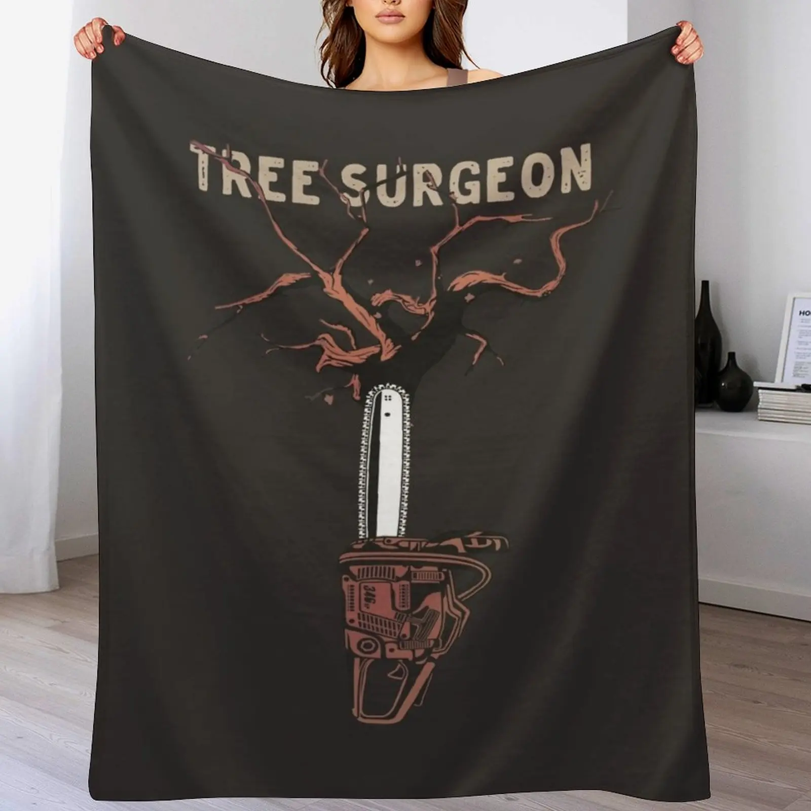 Couverture de jet de grimpeur d'arbre pour des arboristes, couvertures chaudes de hairile, cadeau d'art, hiver