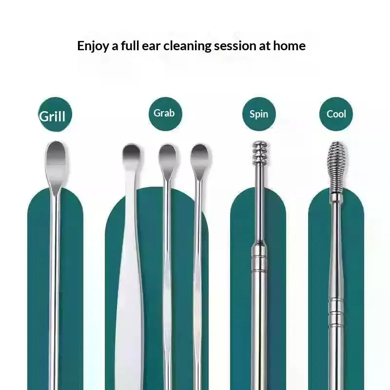 Ear Pick 6/9 Piece Set Ear Canal Cleaning Ear Picking Earpick Convenient Portable Ear Pick Household Portable For Adults