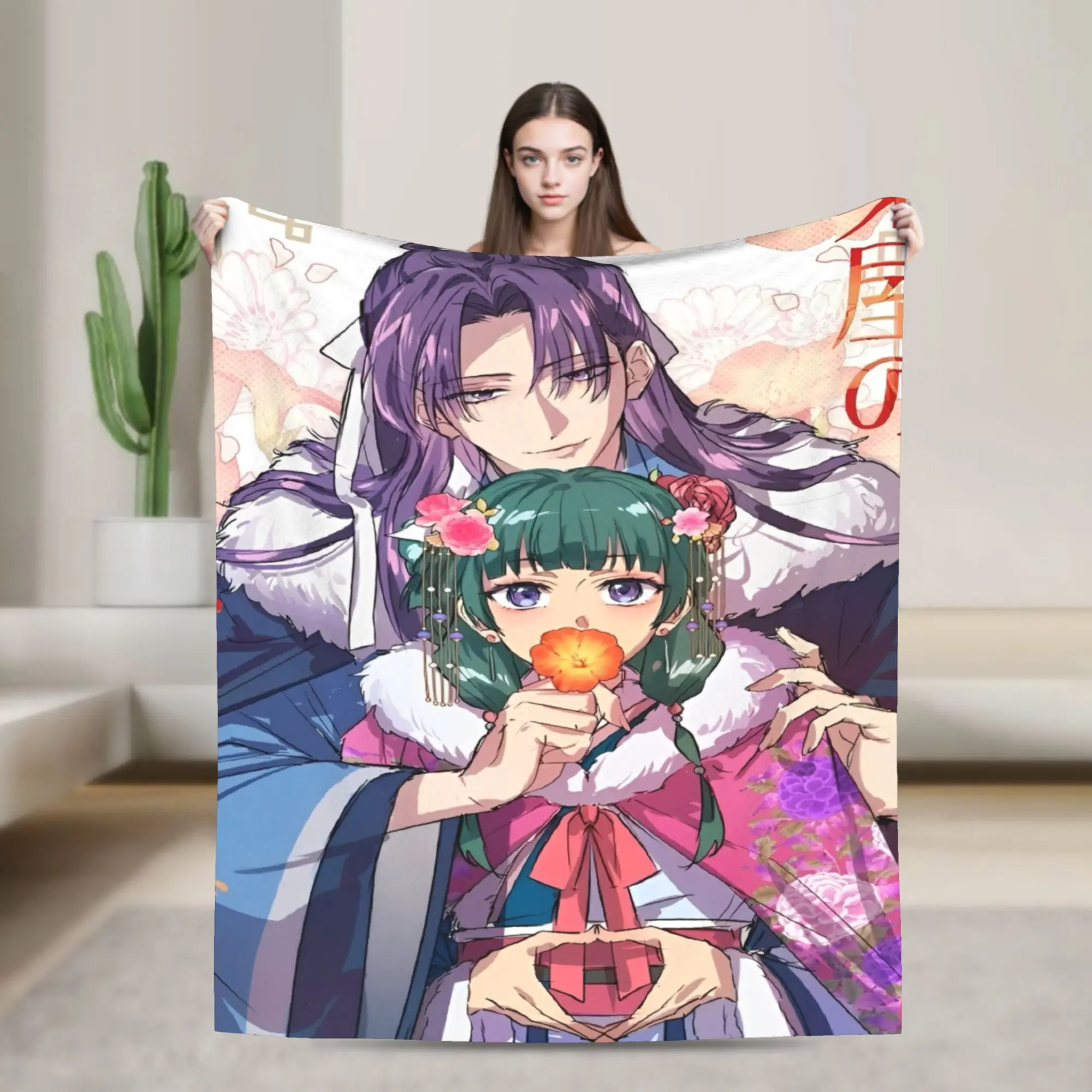 Maomao Jinshi Anime Blanket Coral Fleece Plush Textile Decor Multifunction Super Soft Throw Blankets for Bed Plush Thin Quilt