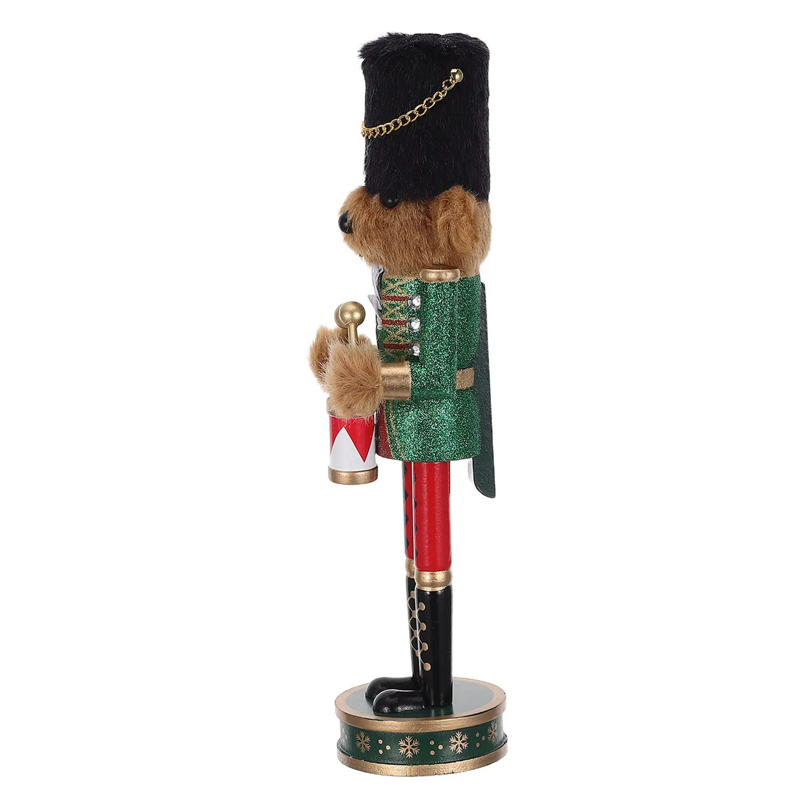 Wooden Nutcracker Bear Soldier Handpainted Traditional Nutcracker Christmas Tree Ornament Holiday Festival Tabletop Decor