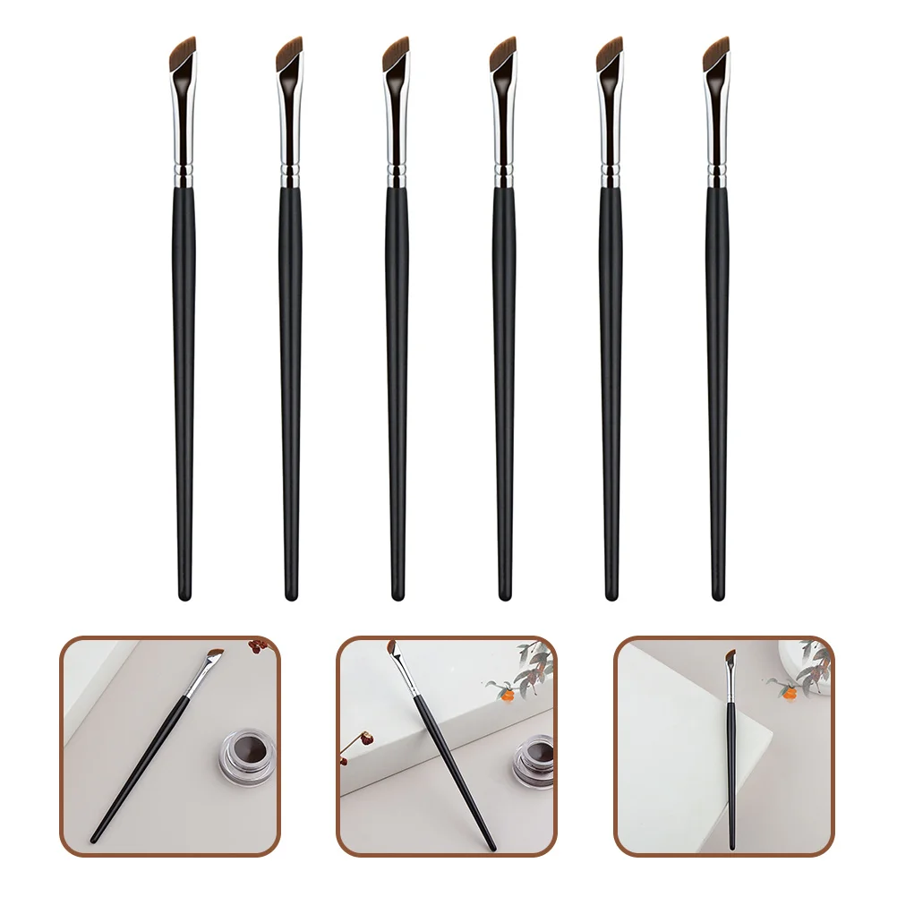 6 stuks wenkbrauwborstelset schuine eyeliner concealer oogmake-up kwasten voor professioneel of beginnersgebruik dunne platte wenkbrauw oogschaduw