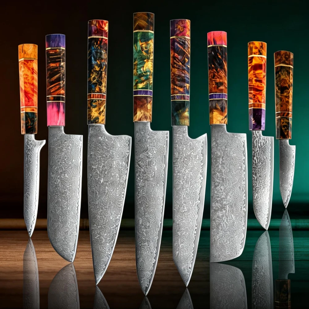 

XITUO Japanese Damascus Steel Kitchen Knife Sharp VG10 Steel Core Professional Chef's Knife Octagonal Stable Wood Handle