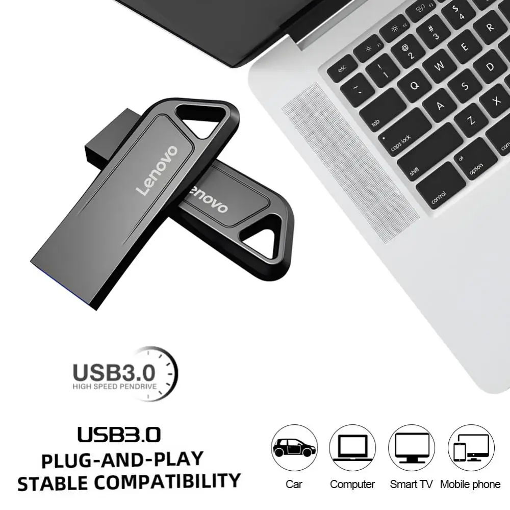 레노버 USB 펜 드라이브 메모리 스틱, 고속 플래시 드라이브, 하드 드라이브, 금속 U 드라이브, PC 자동차 음악 노트북 휴대폰용, 2TB, 1TB, USB3.0