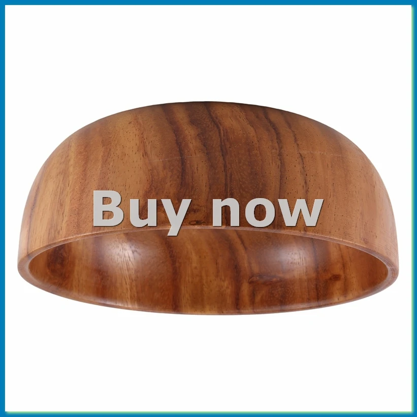 Natural Hand-Made Wooden Salad Bowl Classic Large Round Salad Soup Dining Bowl Plates Wood Kitchen Utensils-A55K
