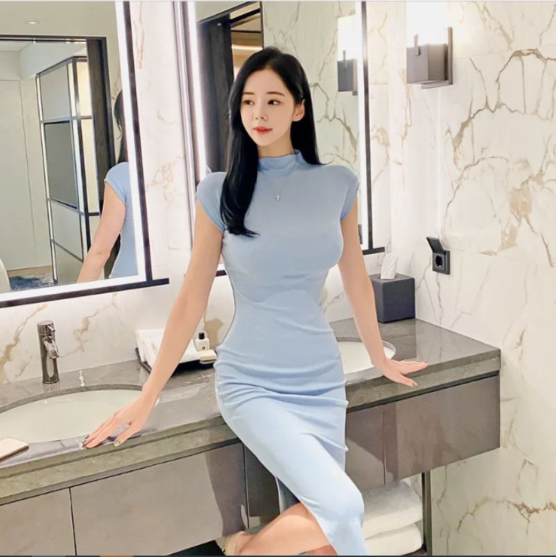 เสื้อเวสต์ทรงเข้ารูป คอปกกึ่งสูง ช่วยพรางหุ่น  ทรงเอไลน์  แบบไม่สมมาตร  สำหรับฤดูร้อน  รุ่น Dongda Gate