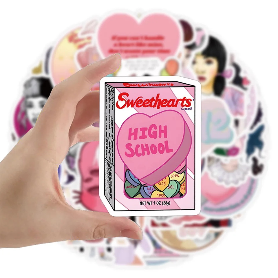 Melanie Martinez Sticker Set – 50 Stuks, Vinyl, Waterdicht, Esthetisch, Voor Laptop, Bagage En Gitaar