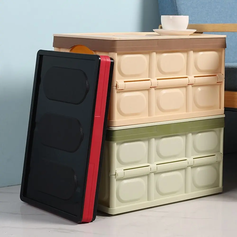 

Plastic Car Trunk Storage Boxes Stackable Space Saving Foldable Storage Trunk Large Capacity Car Trunk Organizer Travel
